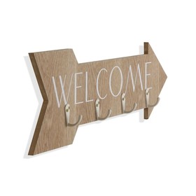 Wall mounted coat hanger Versa Welcome Puu MDF 4 x 14,5 x 48 cm