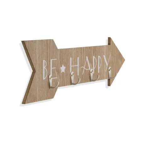 Wall mounted coat hanger Versa Be Happy Puu MDF 4 x 14,5 x 48 cm