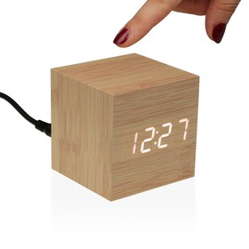 Modinātājpulkstenis Versa Koks MDF Minimālists 6,4 x 6,3 x 6,4 cm