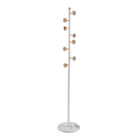 Coat Rack Versa White Wood Metal 34,5 x 180 x 34,5 cm