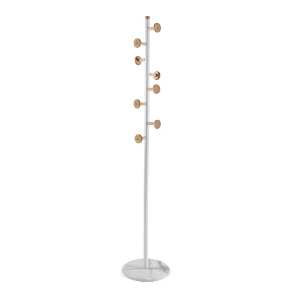 Coat Rack Versa White Wood Metal 34,5 x 180 x 34,5 cm