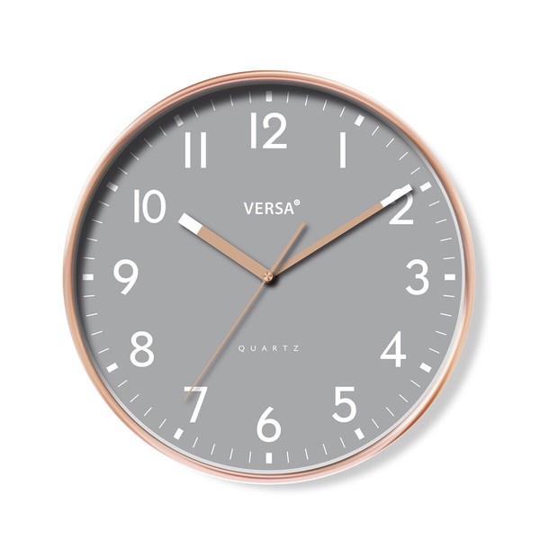 Sieninis laikrodis Versa Pilka Plastmasinis 4 x 30 x 30 cm