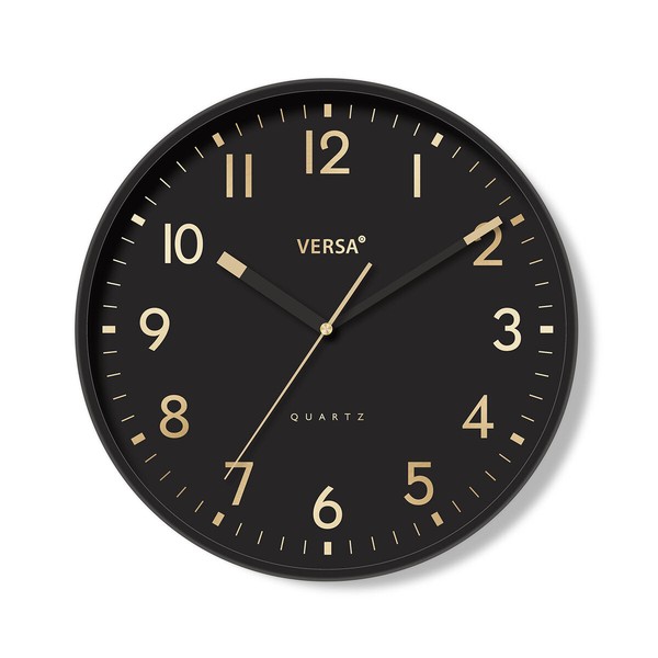 Seinäkello Versa Musta Muovinen 4 x 30 x 30 cm