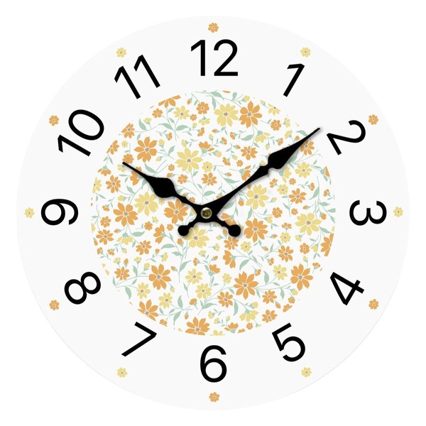 Wall Clock Versa Wood Flowers 4 x 30 x 30 cm