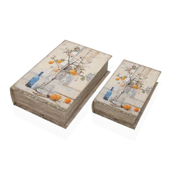 Decorative box Versa Canvas MDF Wood Tree