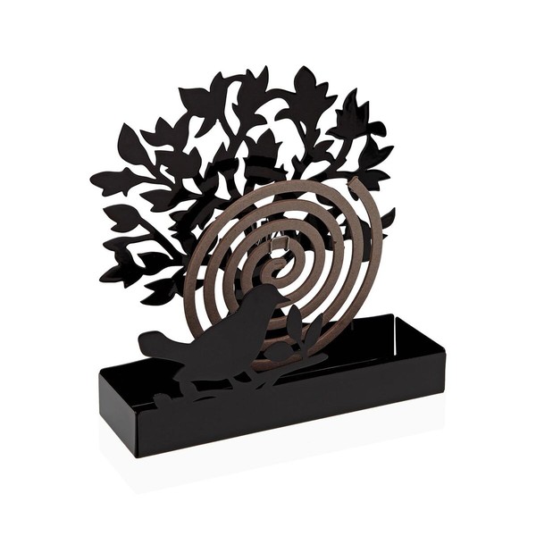 Atbalsts pret odiem spirālēm Versa Melns Metāls 5 x 17 x 17 cm Koks