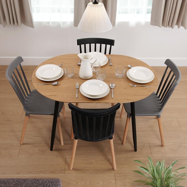 Dining Table Versa DOINYO  Black Metal MDF Wood 80 x 75 x 160 cm