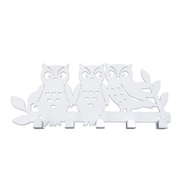 Wall mounted coat hanger Versa Valkoinen Metalli Rauta Pöllöperhe 2 X 17 X 39 CM