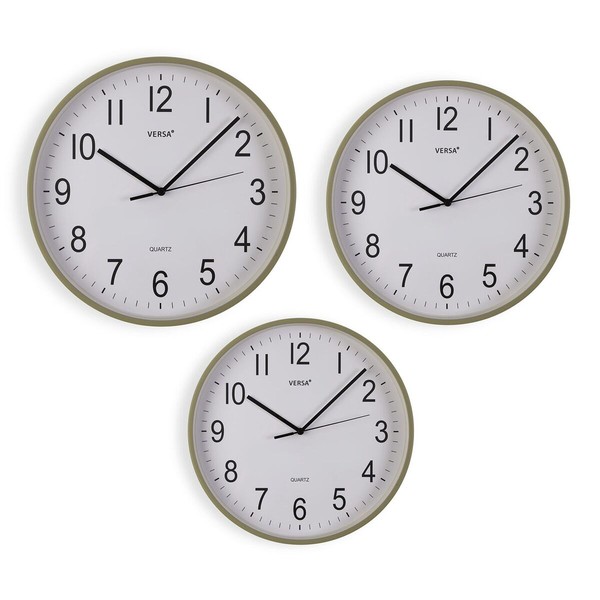 Wall Clock Versa Green Plastic 35,1 X 35,1 X 4,5 CM