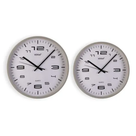 Sieninis laikrodis Versa Pilka Plastmasinis 25 x 25 x 4 cm