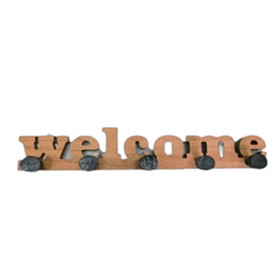 Wall mounted coat hanger Versa Welcome Valkoinen Puu MDF 4 X 5,5 X 34,5 CM
