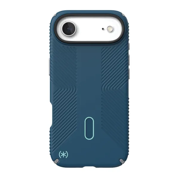 Speck Presidio2 Grip ClickLock & MagSafe - iPhone Air Case (Deep Sea / Silver Metallic / Spell Blue)