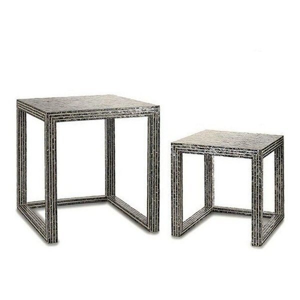 Šoninis staliukas Gift Decor BIG-S3603676 Pilka Perlamutras 42,5 x 61 x 60 cm (2 Dalys) (2 vnt.)