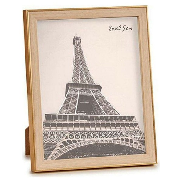 Photo frame Gift Decor Brown Golden Wood Glass polypropylene Plastic