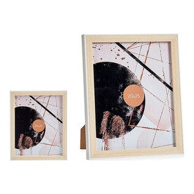 Photo frame Gift Decor White Brown Wood Glass polypropylene Plastic