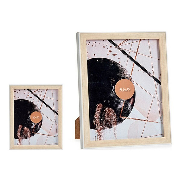 Photo frame Gift Decor White Brown Wood Glass polypropylene Plastic