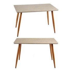 Side table Gift Decor White Brown Wood 70 x 120 x 75 cm Stone