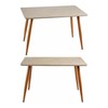 Side table Gift Decor White Brown Wood 70 x 120 x 75 cm Stone
