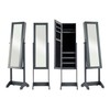 Free standing mirror Gift Decor Grey Cloth Crystal MDF MDF Wood 36 x 140 x 36,5 cm Rectangular Jewellery Stand