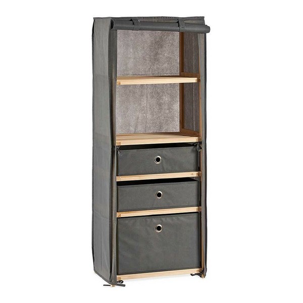 Shelves Kipit Brown Grey Wood Cloth 28 x 113 x 42 cm