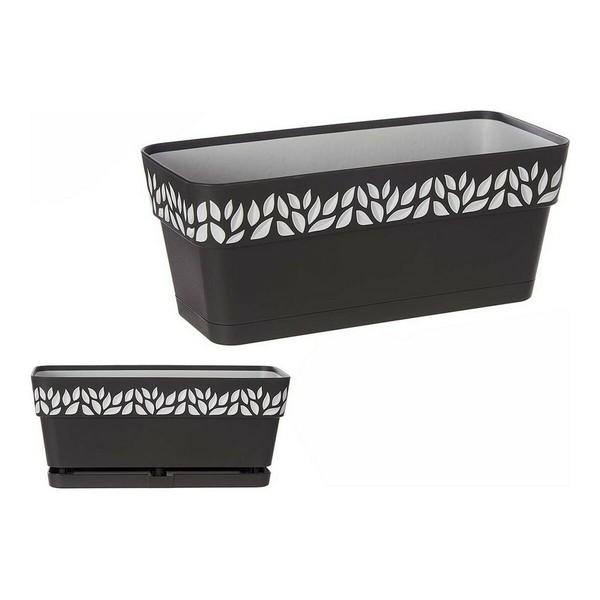 Planter Stefanplast Grey Anthracite Plastic 13,3 x 12,3 x 29,3 cm