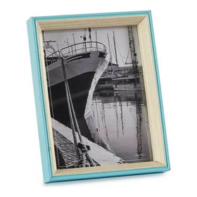 Photo frame Gift Decor Blue White Light brown Crystal MDF Wood