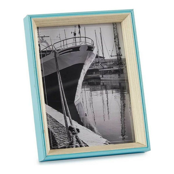 Photo frame Gift Decor Blue White Light brown Crystal MDF Wood