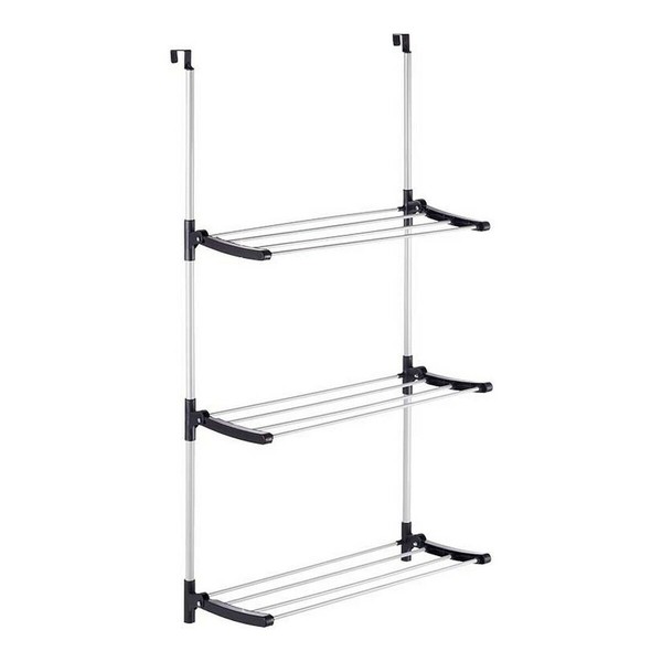 Folding clothes line Kipit Black Silver Metal Plastic 7 x 61,5 x 12,5 cm For hanging