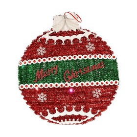 Christmas Bauble Krist+ White Red Silver polypropylene PET Plastic LED Light
