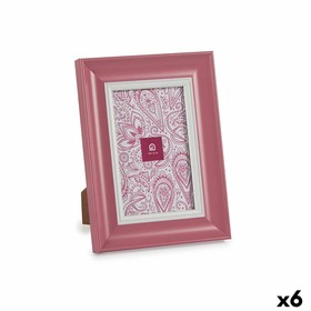 Photo frame Gift Decor Pink Crystal Plastic (6 Units)