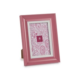 Photo frame Gift Decor Pink Crystal Plastic (6 Units)