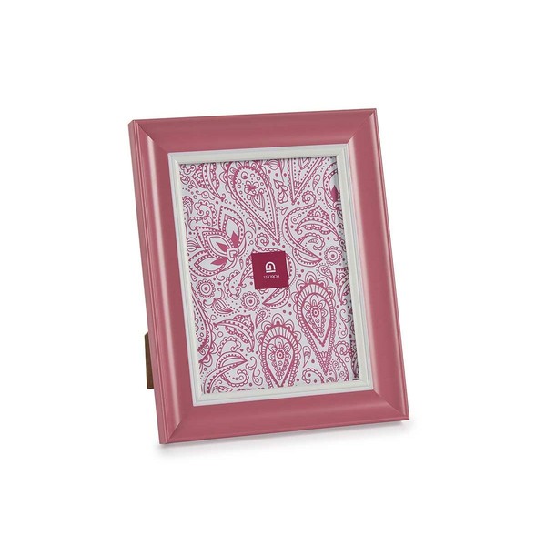 Photo frame Gift Decor Pink Crystal Plastic (6 Units)