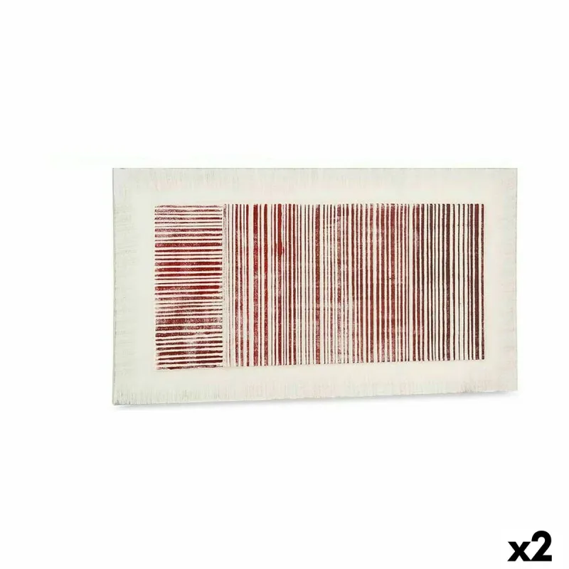 Canvas Gift Decor Balts Rozā Strīpas Ar reljefu 110 x 60 x 2,5 cm (2 gb.)