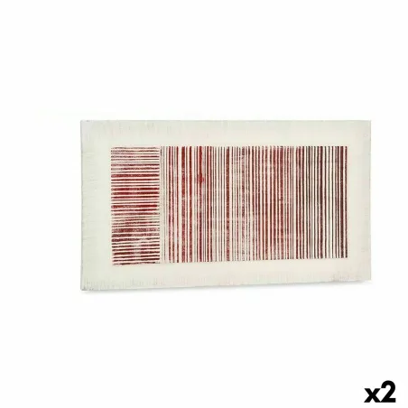 Canvas Gift Decor Balts Rozā Strīpas Ar reljefu 110 x 60 x 2,5 cm (2 gb.)