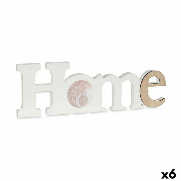 Photo frame Gift Decor Home White Brown MDF Wood (6 Units)