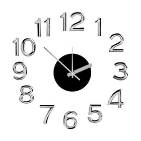 Wall Clock Gift Decor White Silver ABS EVA Ø 35 cm Sticker (6 Units)