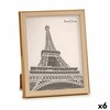 Photo frame Gift Decor Brown Golden Glass polypropylene (6 Units)