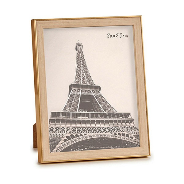Photo frame Gift Decor Brown Golden Glass polypropylene (6 Units)
