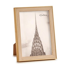 Photo frame Gift Decor Brown Golden Natural Glass polypropylene (6 Units)