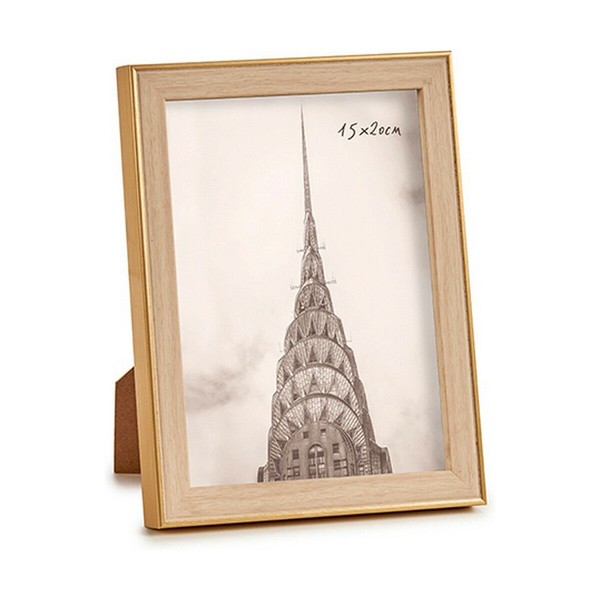 Photo frame Gift Decor Brown Golden Natural Glass polypropylene (6 Units)