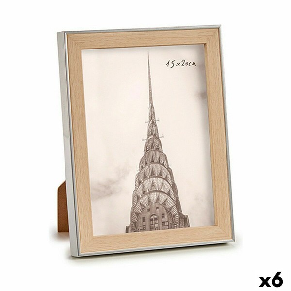 Kuvakehys Gift Decor Ruskea Hopeinen Luonnollinen Lasi polypropeeni (6 osaa)