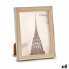 Photo frame Gift Decor Brown Silver Natural Glass polypropylene (6 Units)