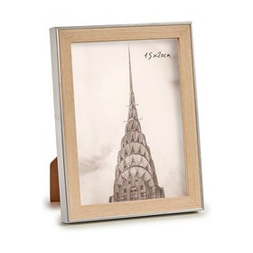 Photo frame Gift Decor Brown Silver Natural Glass polypropylene (6 Units)
