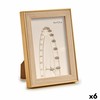 Photo frame Gift Decor Brown Golden Natural Glass polypropylene (6 Units)
