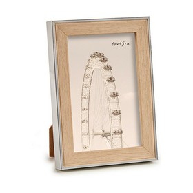 Photo frame Gift Decor Brown Silver Natural Glass polypropylene (6 Units)
