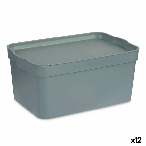 Sandėliavimo dėžutė su dangteliu Kipit Pilka Plastmasinis 7,5 L (12 vnt.)