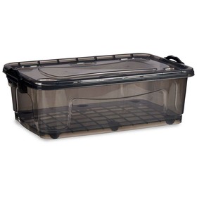 Storage Box with Wheels Kipit Anthracite Plastic 30 L 40 x 20,5 x 63 cm (6 Units)