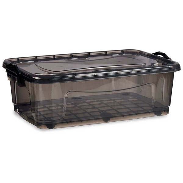 Storage Box with Wheels Kipit Anthracite Plastic 30 L 40 x 20,5 x 63 cm (6 Units)