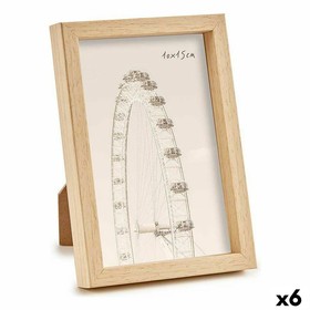 Photo frame Gift Decor Brown Natural Plastic (6 Units)