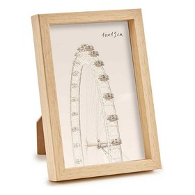 Photo frame Gift Decor Brown Natural Plastic (6 Units)